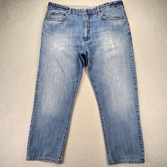Zegna Sport Mens Regular Fit Jeans Size 38x27 Light Wash Straight Leg Designer - Picture 1 of 16